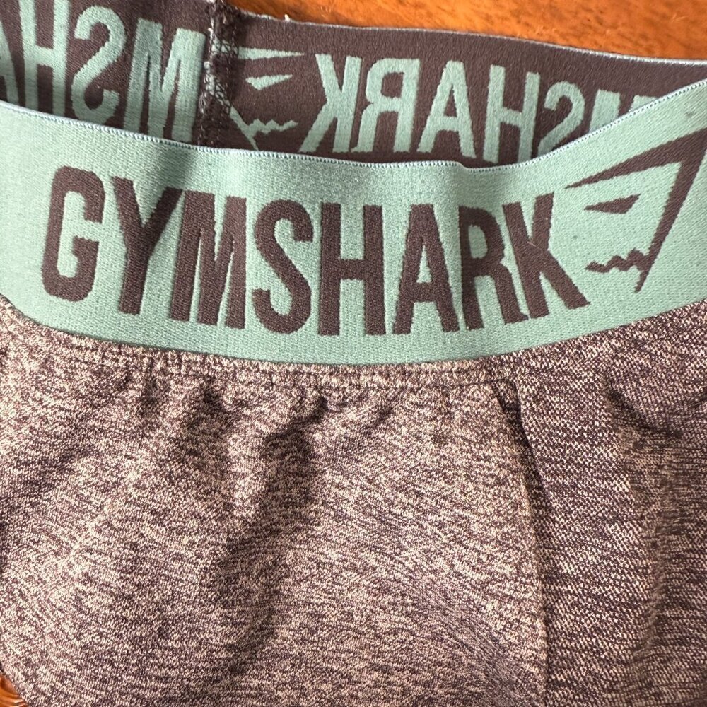 Gymshark Athletic Leggings Gray Heathered with Mint Green Trim